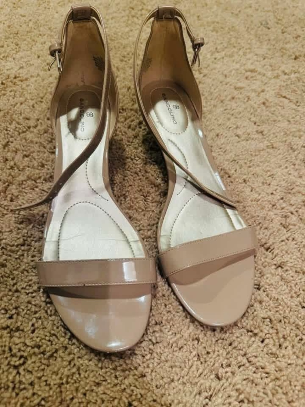 Bandolino Nude Patent Ankle-Strap Sandals